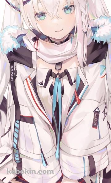 枕を敷く白上フブキ / ホロライブ / バーチャルYouTuber / VtuberのAndroidの壁紙(360px x 592px) スマホ用