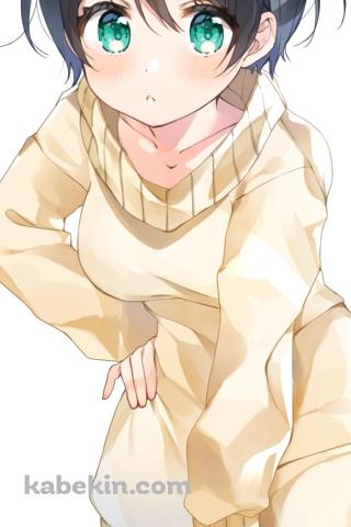 前にかがんだ可愛い更科瑠夏 / ショートカット / 彼女、お借りしますのAndroidの壁紙(320px x 480px) スマホ用
