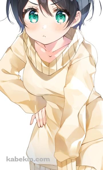 前にかがんだ可愛い更科瑠夏 / ショートカット / 彼女、お借りしますのAndroidの壁紙(360px x 592px) スマホ用