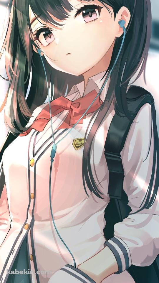 イヤフォンで音楽を聴いている宝多六花(たからだりっか)  / ssss.gridmanのAndroidの壁紙(540px x 960px) スマホ用