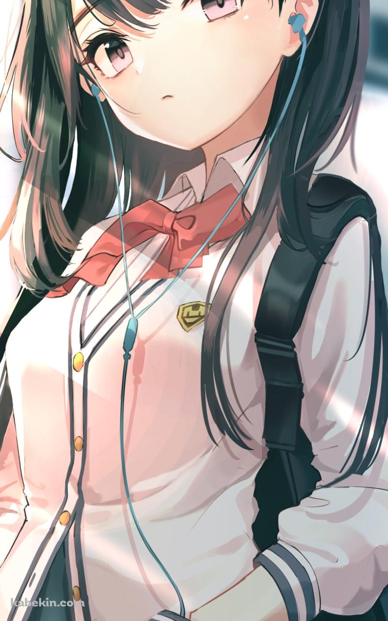 イヤフォンで音楽を聴いている宝多六花(たからだりっか)  / ssss.gridmanのAndroidの壁紙(800px x 1280px) スマホ用