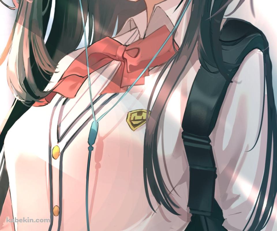 イヤフォンで音楽を聴いている宝多六花(たからだりっか)  / ssss.gridmanのAndroidの壁紙(960px x 800px) スマホ用