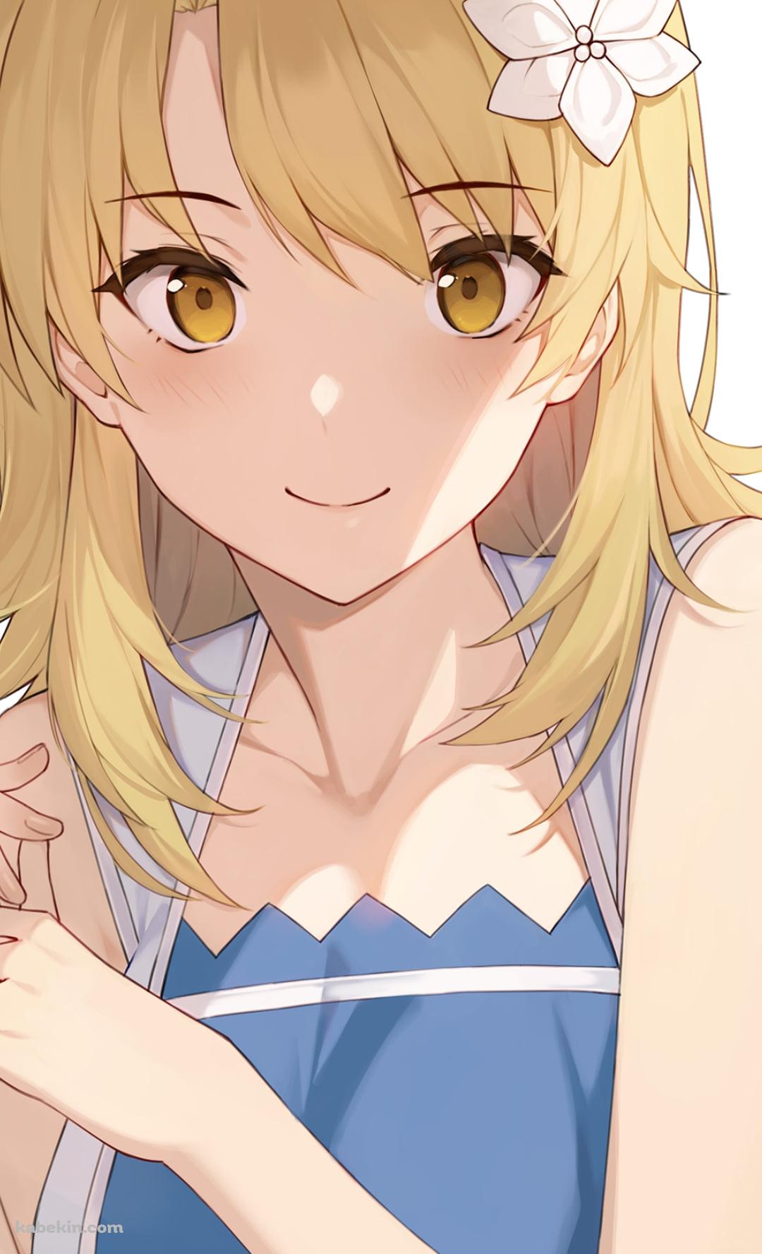 白い花の髪飾りをつけた可愛い一色いろは / やはり俺の青春ラブコメはまちがっている。のAndroidの壁紙(1080px x 1776px) スマホ用