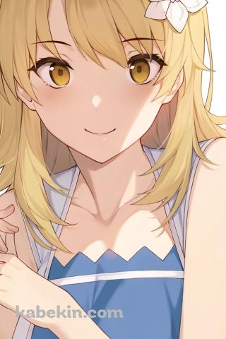 白い花の髪飾りをつけた可愛い一色いろは / やはり俺の青春ラブコメはまちがっている。のAndroidの壁紙(320px x 480px) スマホ用