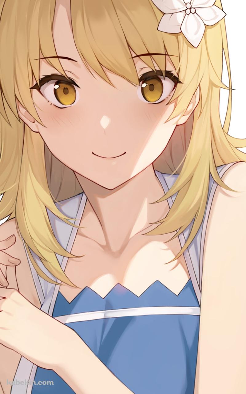 白い花の髪飾りをつけた可愛い一色いろは / やはり俺の青春ラブコメはまちがっている。のAndroidの壁紙(800px x 1280px) スマホ用