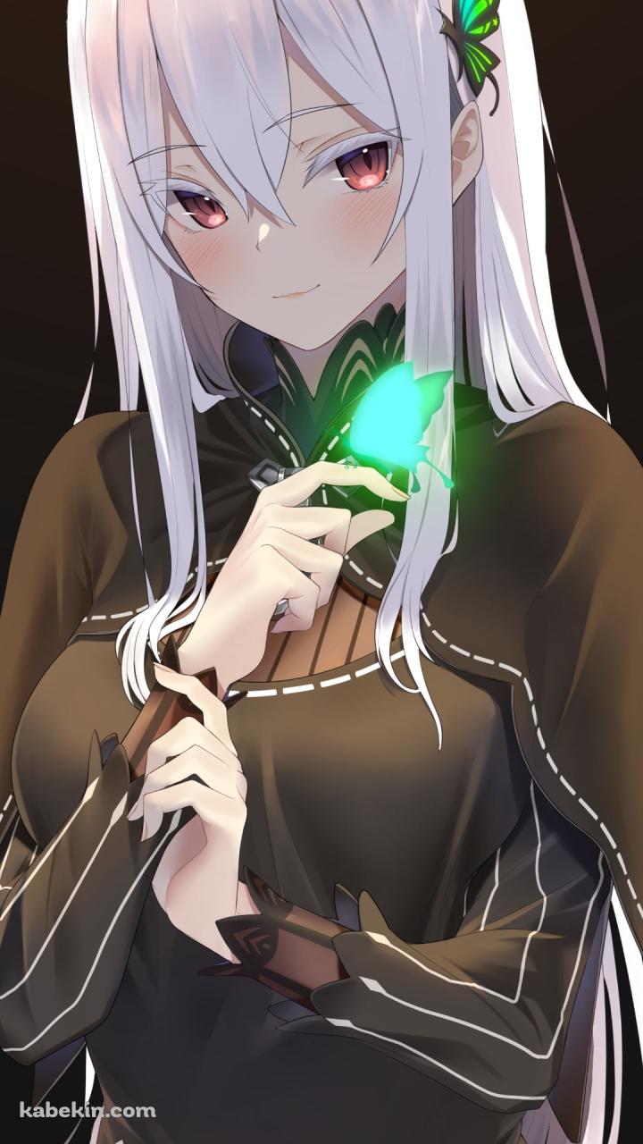 緑に光る蝶と赤い瞳のエキドナ / re:ゼロから始める異世界生活のAndroidの壁紙(720px x 1280px) スマホ用