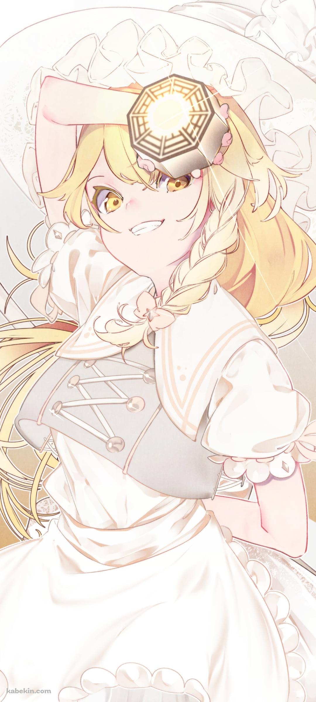 八角形の宝具をかざす霧雨魔理沙 / 東方のAndroidの壁紙(1080px x 2400px) スマホ用