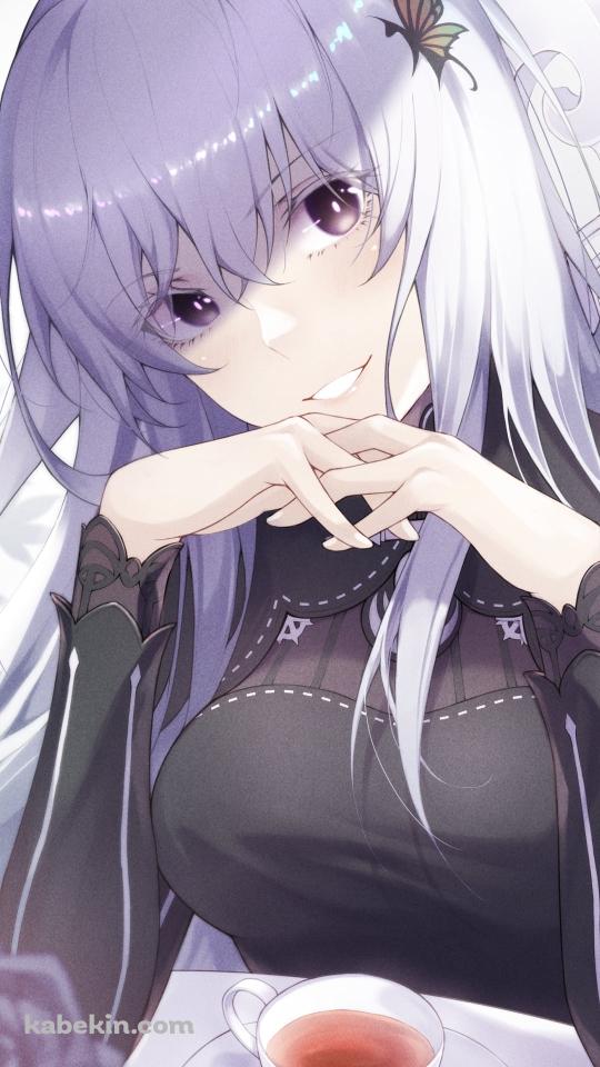 お茶をしながら微笑むエキドナ / Re:ゼロから始める異世界生活のAndroidの壁紙(540px x 960px) スマホ用