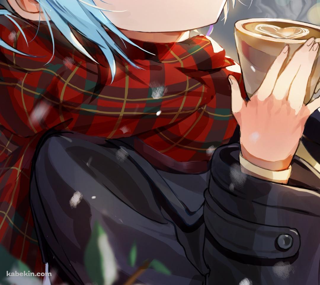 小さいコーヒーカップに入った珈琲を持つ可愛いレム / Re:ゼロから始める異世界生活のAndroidの壁紙(1080px x 960px) スマホ用