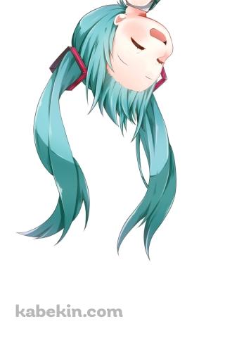 笑顔の逆さまの初音ミク / ボカロ / ボーカロイドのAndroidの壁紙(320px x 480px) スマホ用