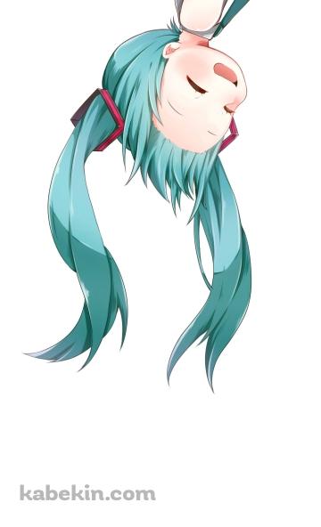 笑顔の逆さまの初音ミク / ボカロ / ボーカロイドのAndroidの壁紙(360px x 592px) スマホ用
