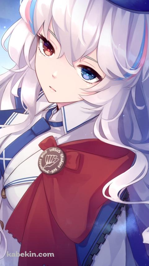 青と赤のオッドアイのロサ / 綺麗 / アークナイツのAndroidの壁紙(480px x 854px) スマホ用