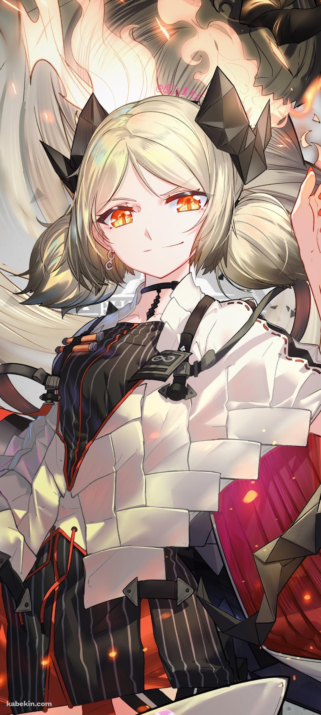 指から炎を出すイフリータ / アークナイツのAndroidの壁紙(1080px x 2400px) スマホ用