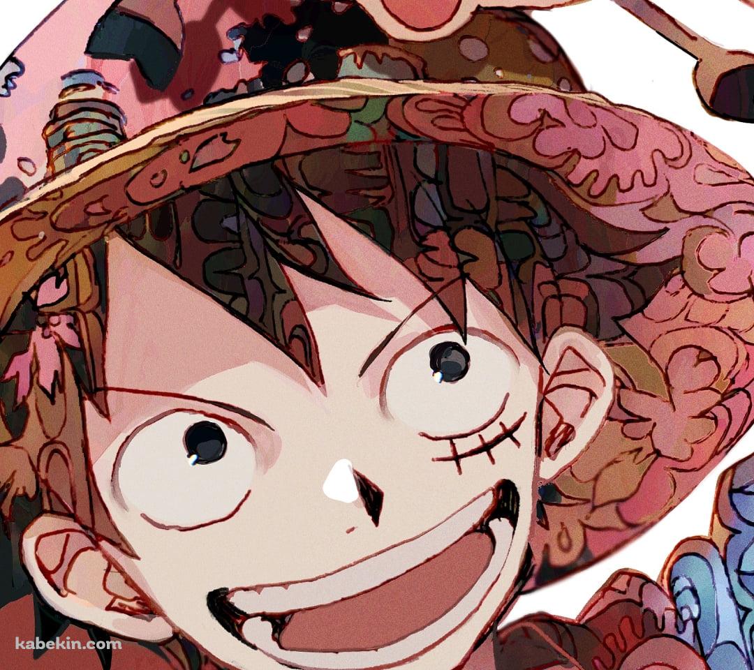 笑顔のモンキー・d・ルフィとトニートニー・チョッパー / 水彩 / ワンピース / ONE PIECEのAndroidの壁紙(1080px x 960px) スマホ用