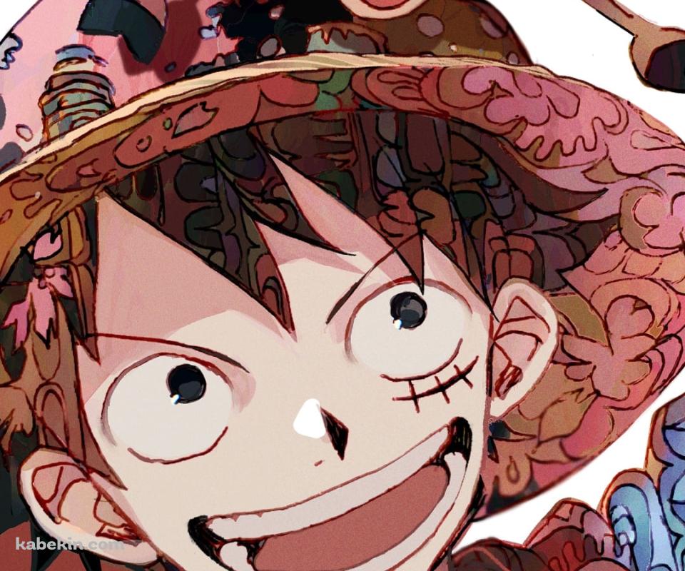 笑顔のモンキー・d・ルフィとトニートニー・チョッパー / 水彩 / ワンピース / ONE PIECEのAndroidの壁紙(960px x 800px) スマホ用
