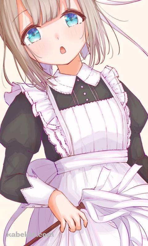 プニプニの可愛い芹沢あさひ / メイド姿 / 青い瞳 / アイドルマスターシャイニーカラーズのAndroidの壁紙(480px x 800px) スマホ用