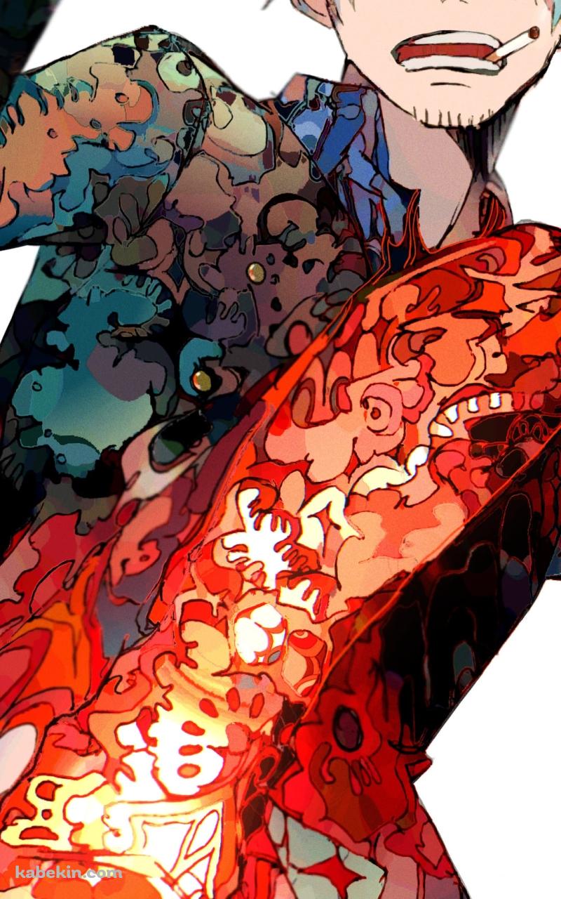 右足で蹴りを出すかっこいいサンジ / ワンピース / ONE PIECEのAndroidの壁紙(800px x 1280px) スマホ用