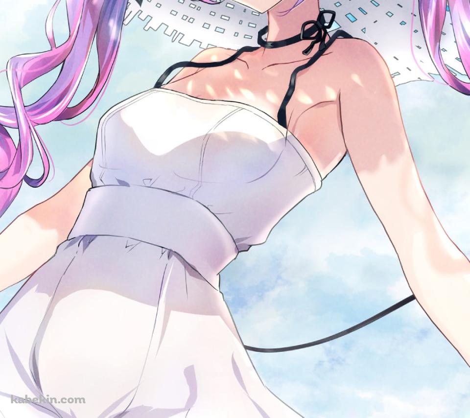 青空の下、白い帽子を被った可愛い常闇トワ / ホロライブ / バーチャルYouTuber / VtuberのAndroidの壁紙(960px x 854px) スマホ用