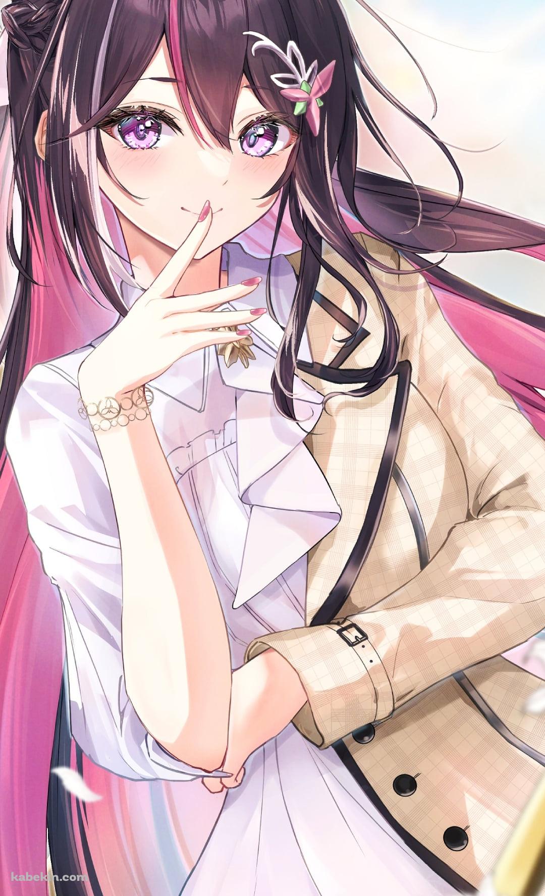 綺麗なAZKi / 舞い散る花 / ホロライブ / バーチャルYouTuber / VtuberのAndroidの壁紙(1080px x 1776px) スマホ用