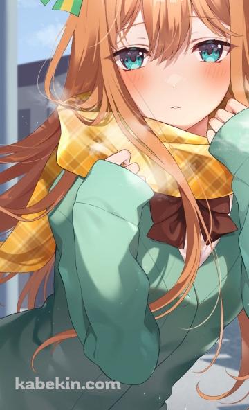 黄色のマフラーをつけた可愛いサイレンススズカ / ウマ娘のAndroidの壁紙(360px x 592px) スマホ用