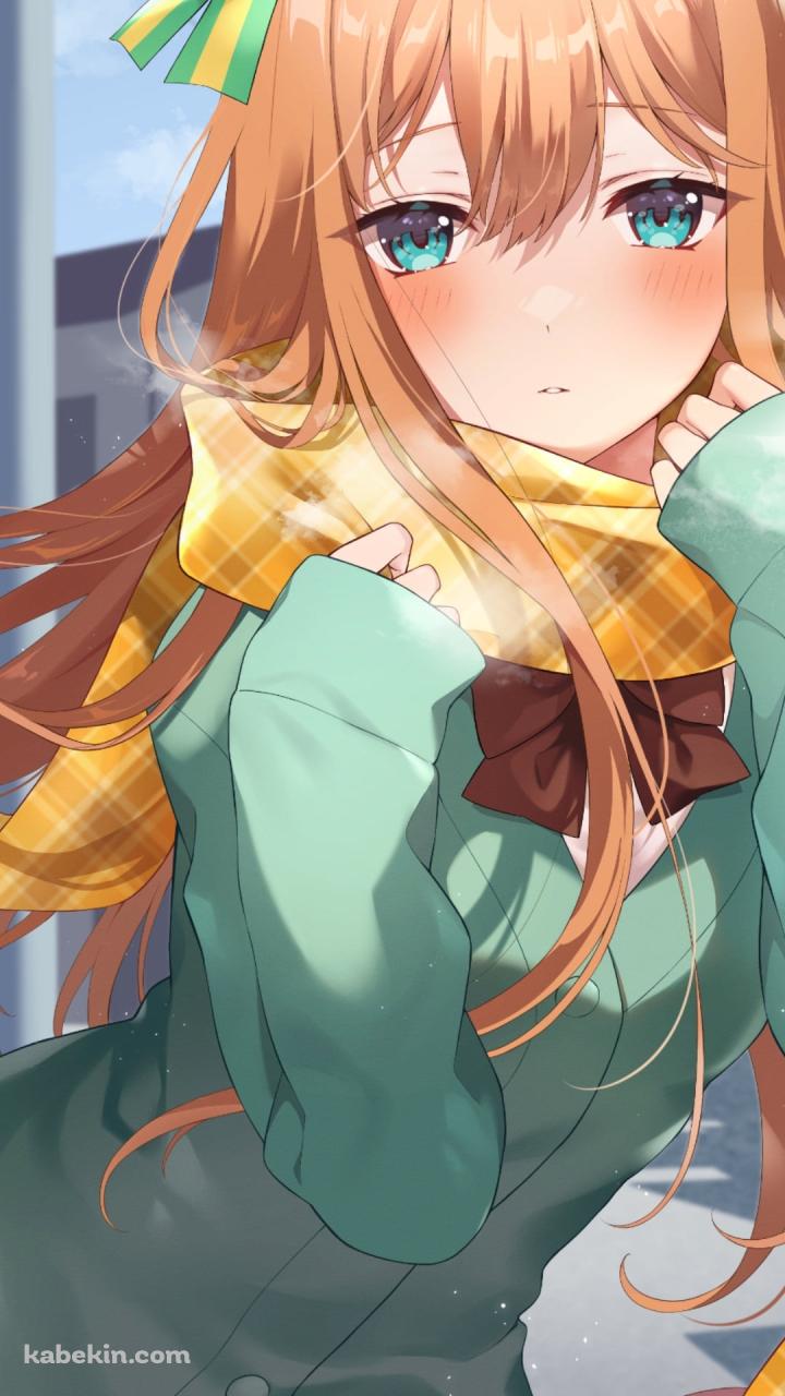 黄色のマフラーをつけた可愛いサイレンススズカ / ウマ娘のAndroidの壁紙(720px x 1280px) スマホ用