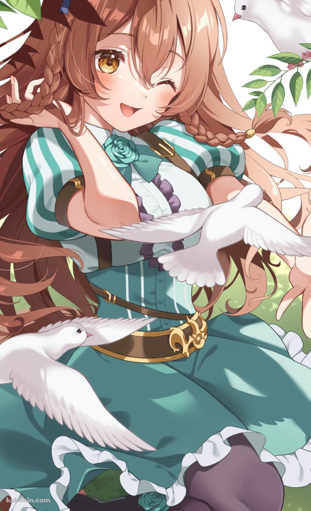 白い鳩と戯れるメジロブライト / ウマ娘のAndroidの壁紙(1080px x 1776px) スマホ用