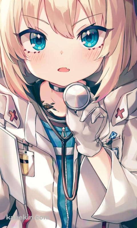 聴診器を持つ可愛いススーロ / 診察 / 診療 / アークナイツのAndroidの壁紙(480px x 800px) スマホ用