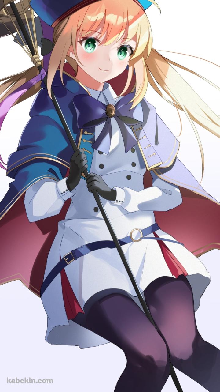 青い帽子を被った可愛いアルトリア・ペンドラゴン / アルトリア・キャスター / fate/grand orderのAndroidの壁紙(720px x 1280px) スマホ用