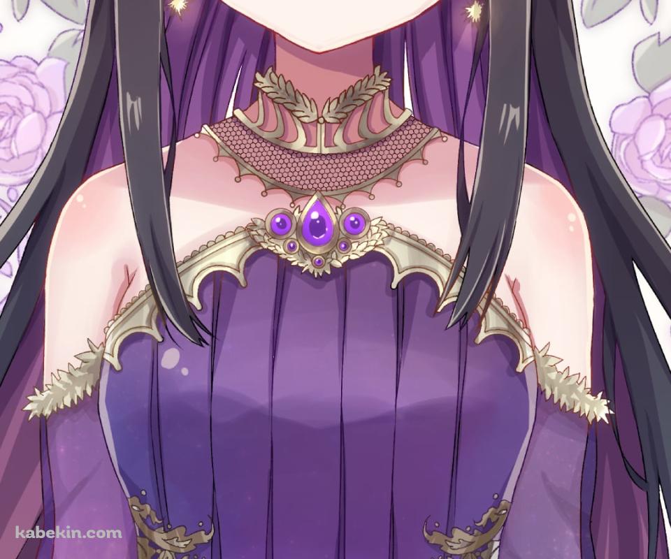 ティアラをつけた可愛い暁美ほむら / 紫のドレス / 魔法少女まどか☆マギカのAndroidの壁紙(960px x 800px) スマホ用