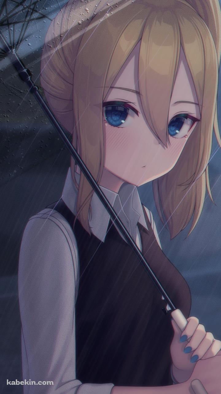 こちらを見つめるビニール傘をさした早坂愛 / 金髪 / かぐや様は告らせたい～天才たちの恋愛頭脳戦～のAndroidの壁紙(720px x 1280px) スマホ用