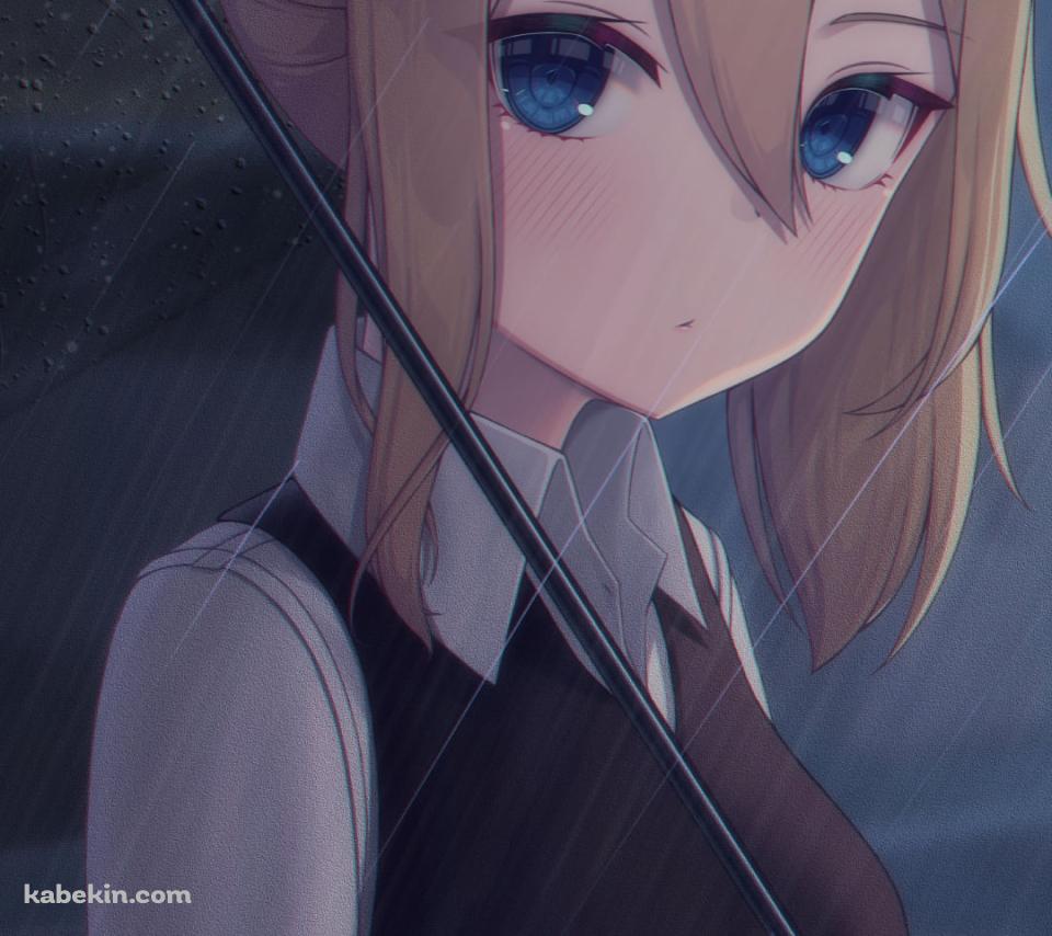 こちらを見つめるビニール傘をさした早坂愛 / 金髪 / かぐや様は告らせたい～天才たちの恋愛頭脳戦～のAndroidの壁紙(960px x 854px) スマホ用