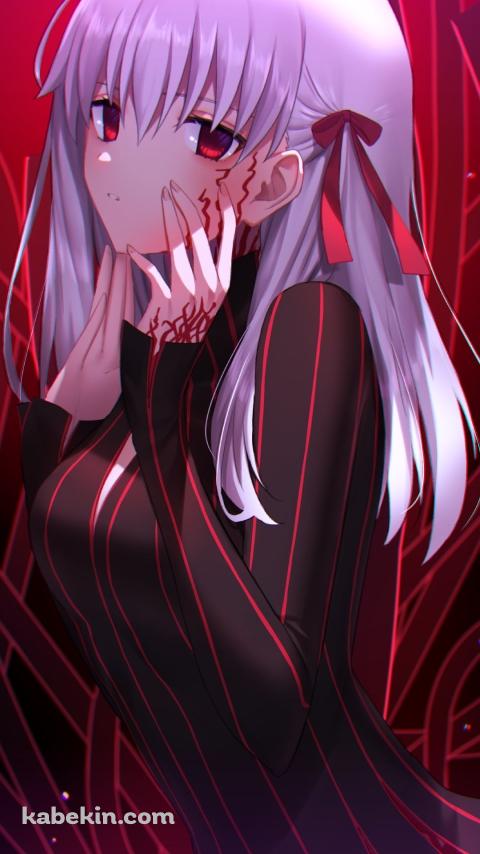 頬に手をあてる黒桜 / 間桐桜 / フェイト／ステイナイト / FateのAndroidの壁紙(480px x 854px) スマホ用
