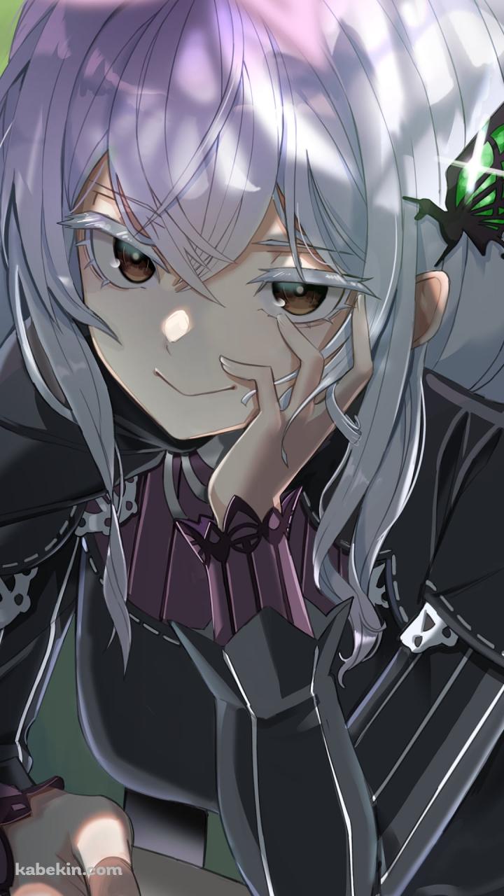 ティーカップを持つ黒いドレスを着たエキドナ / Re:ゼロから始める異世界生活のAndroidの壁紙(720px x 1280px) スマホ用