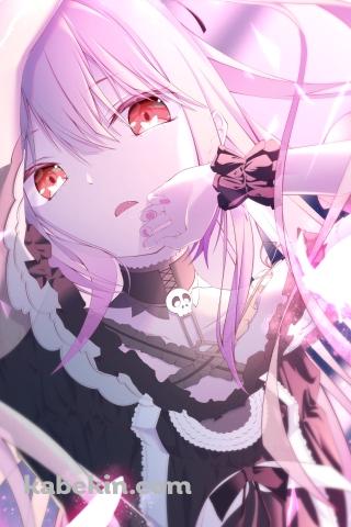 赤い瞳の可愛い潤羽るしあ / ホロライブ / バーチャルYouTuber / VtuberのAndroidの壁紙(320px x 480px) スマホ用