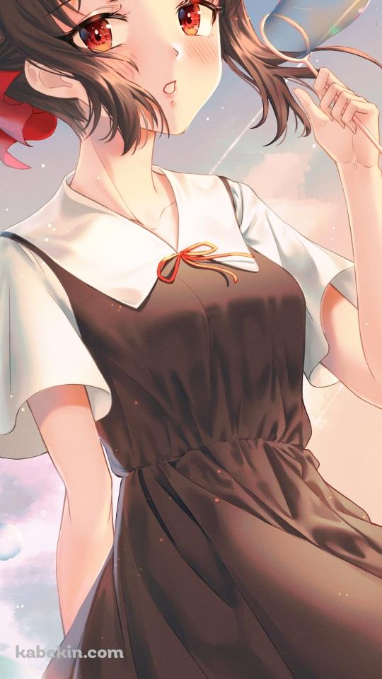 シャボン玉で遊ぶ四宮かぐや / かぐや様は告らせたい～天才たちの恋愛頭脳戦～のAndroidの壁紙(540px x 960px) スマホ用