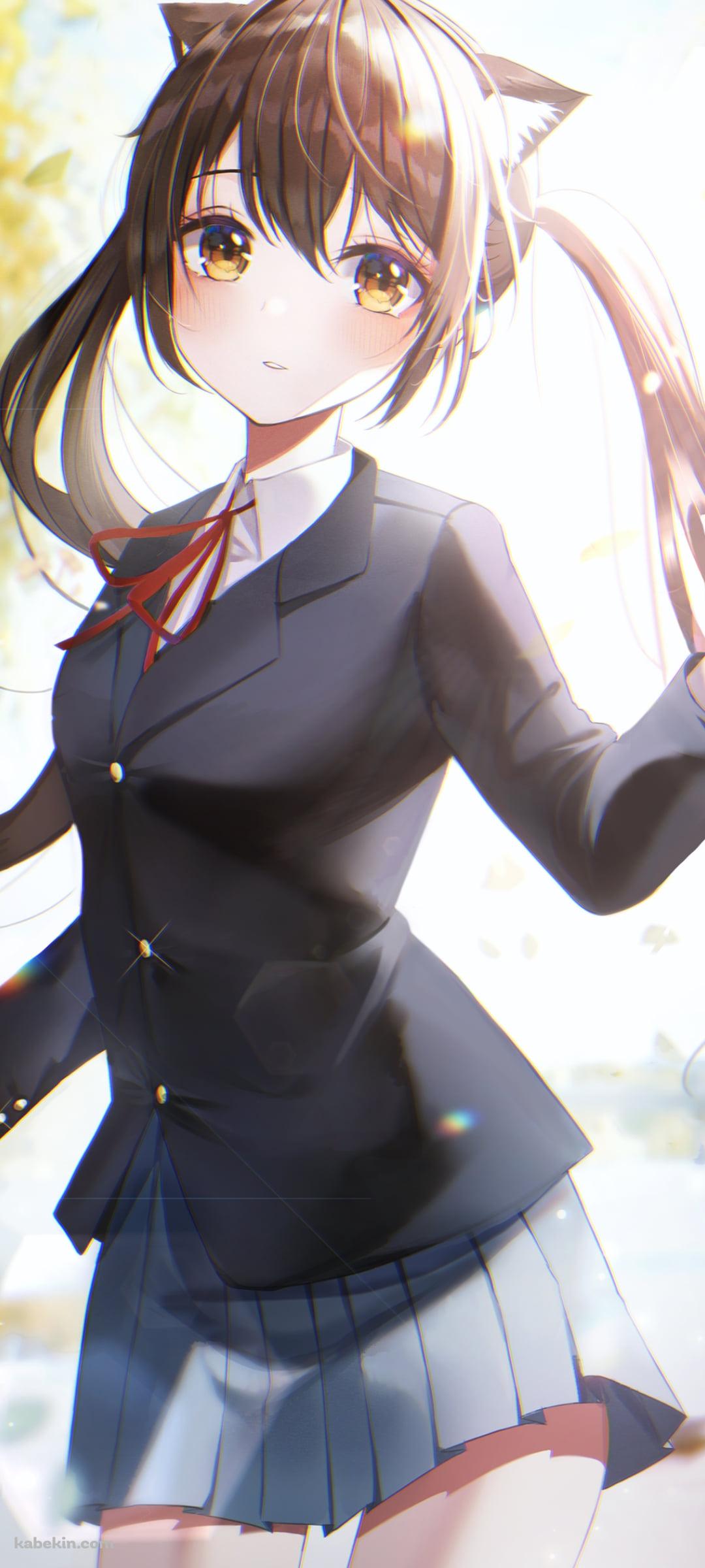 セーラー服姿の中野梓 / JK / 赤いリボン / ツインテール / 茶色い瞳 / けいおん!のAndroidの壁紙(1080px x 2400px) スマホ用