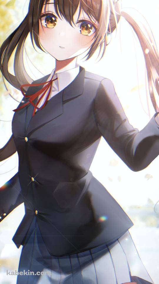 セーラー服姿の中野梓 / JK / 赤いリボン / ツインテール / 茶色い瞳 / けいおん!のAndroidの壁紙(540px x 960px) スマホ用