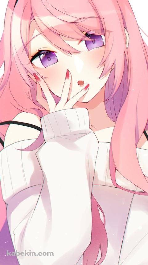 顔に手をあてる可愛い月下カオル / ホロスターズ / バーチャルYouTuber / VtuberのAndroidの壁紙(480px x 854px) スマホ用