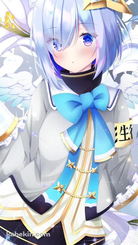 白い百合の花と天音かなた / ホロライブ / バーチャルYouTuber / VtuberのAndroidの壁紙(480px x 854px) スマホ用