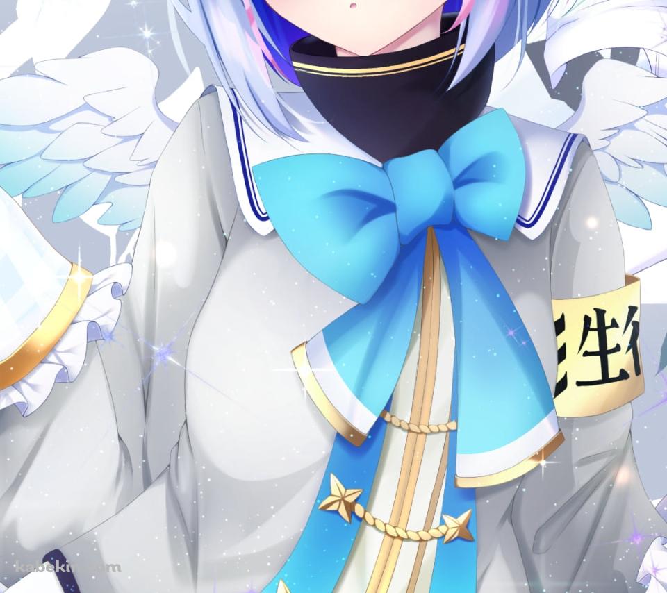 白い百合の花と天音かなた / ホロライブ / バーチャルYouTuber / VtuberのAndroidの壁紙(960px x 854px) スマホ用