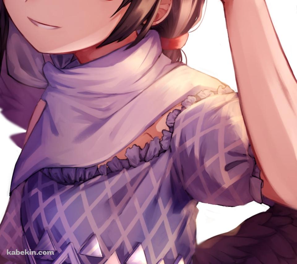 帽子を触り微笑む驪駒早鬼 (くろこまさき) / 東方のAndroidの壁紙(960px x 854px) スマホ用