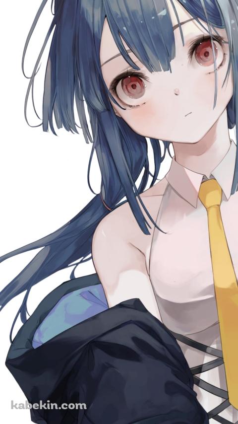 こちらを見つめるチェン / 赤い瞳 / 角 / アークナイツのAndroidの壁紙(480px x 854px) スマホ用