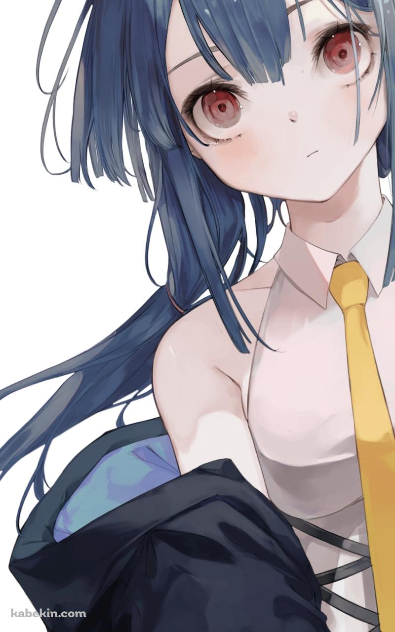 こちらを見つめるチェン / 赤い瞳 / 角 / アークナイツのAndroidの壁紙(800px x 1280px) スマホ用
