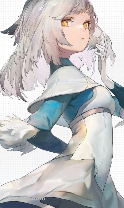 こちらを見つめるフィリオプシス / 黄色い瞳 / アークナイツのAndroidの壁紙(480px x 800px) スマホ用