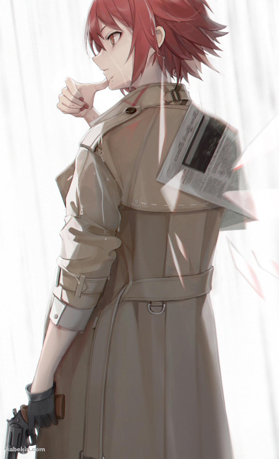 白いカーテンの近くに佇むエクシア / アークナイツのAndroidの壁紙(1080px x 1776px) スマホ用