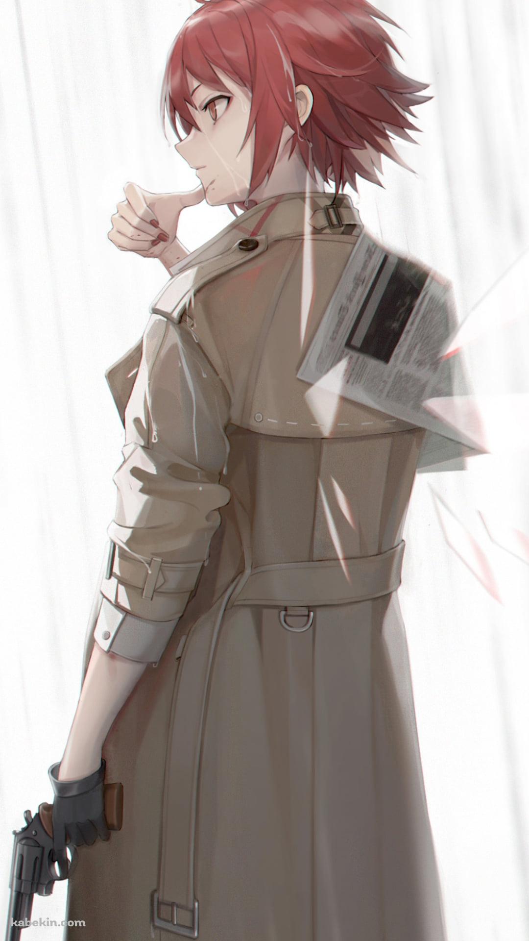 白いカーテンの近くに佇むエクシア / アークナイツのAndroidの壁紙(1080px x 1920px) スマホ用