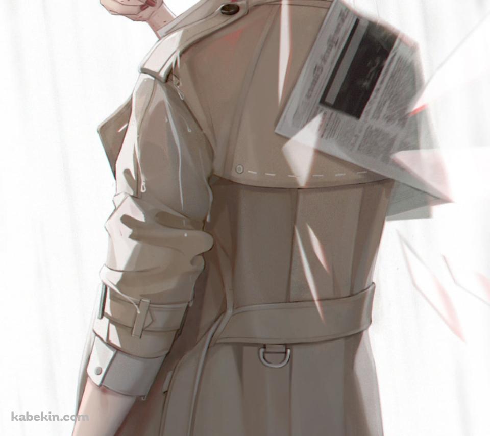 白いカーテンの近くに佇むエクシア / アークナイツのAndroidの壁紙(960px x 854px) スマホ用