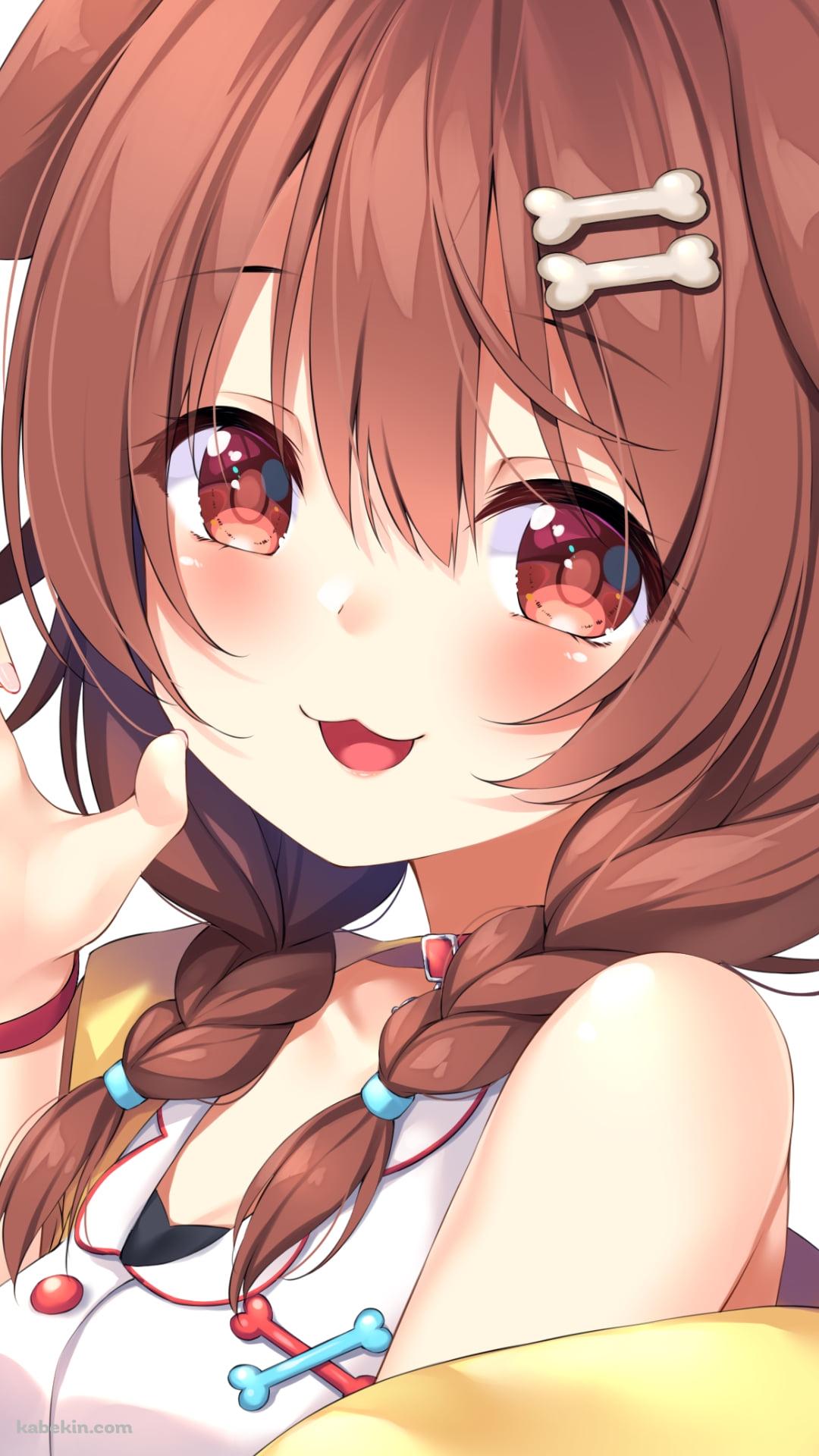 右手をかざす可愛い戌神ころね（いぬがみ ころね） / ホロライブ / バーチャルYouTuber / VtuberのAndroidの壁紙(1080px x 1920px) スマホ用