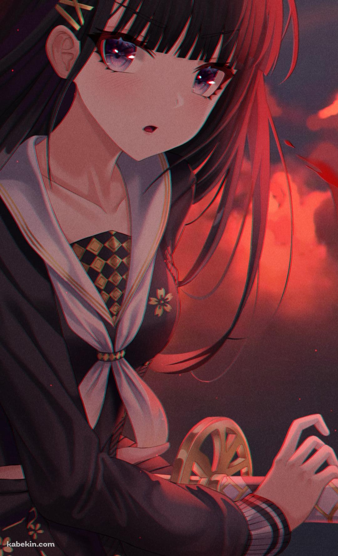 抜刀する能代 / 赤い月 / アズールレーンのAndroidの壁紙(1080px x 1776px) スマホ用