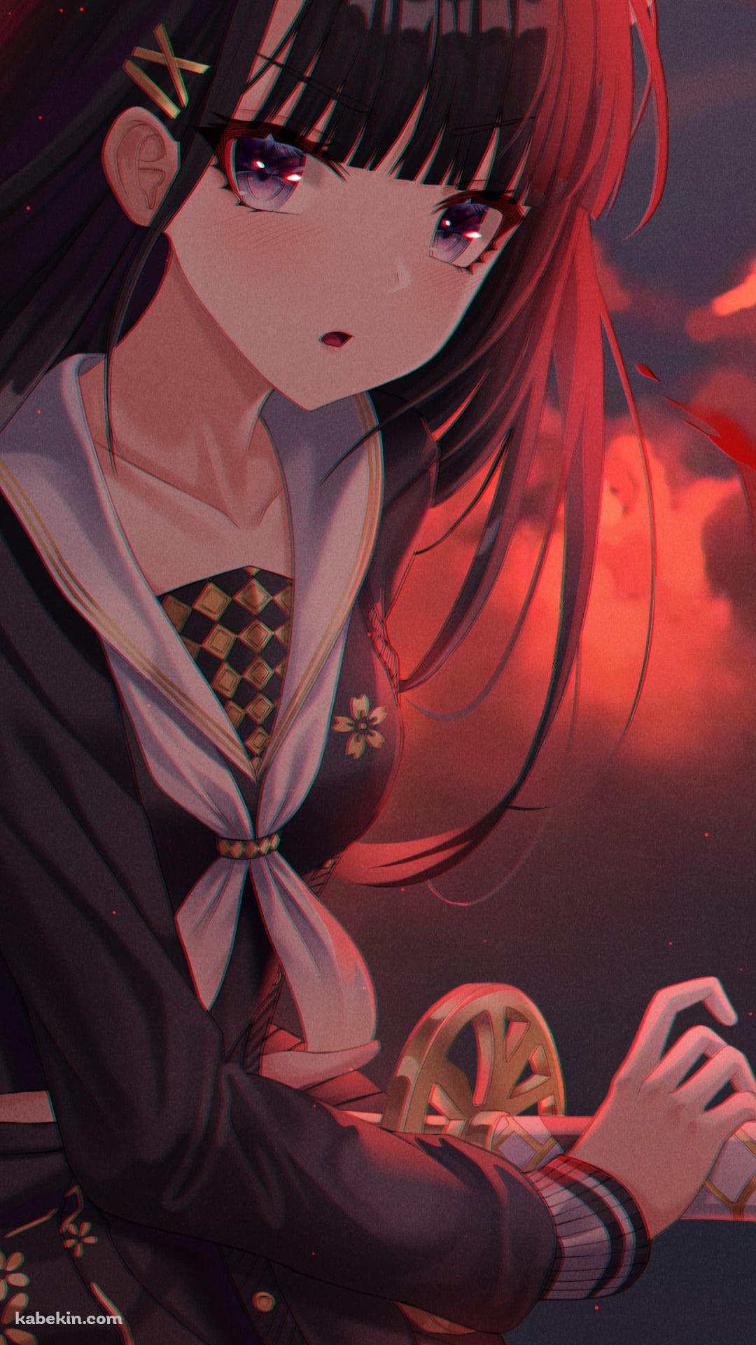 抜刀する能代 / 赤い月 / アズールレーンのAndroidの壁紙(1080px x 1920px) スマホ用